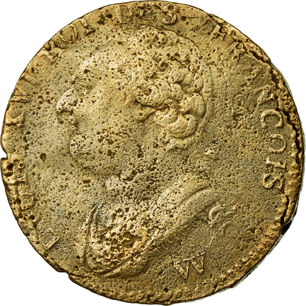 Moneta, Francja, 12 deniers françois, 12 Deniers, 1792, Lille, VF(20-25)