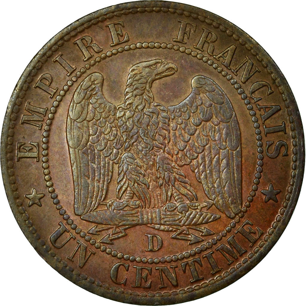 Moneta, Francja, Napoleon III, Napoléon III, Centime, 1855, Lyon, AU(50-53)