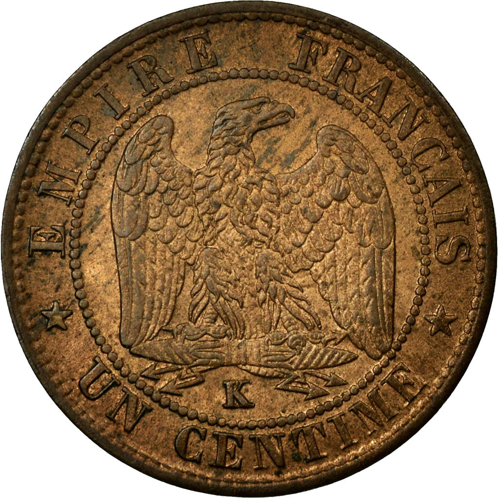 Coin, France, Napoleon III, Napoléon III, Centime, 1855, Bordeaux, AU(55-58)