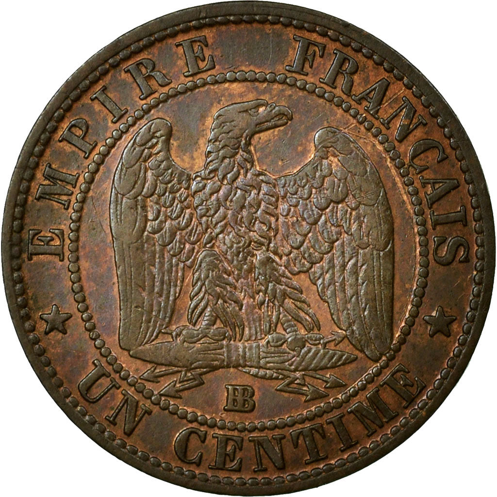 Munten, Frankrijk, Napoleon III, Napoléon III, Centime, 1856, Strasbourg, ZF+