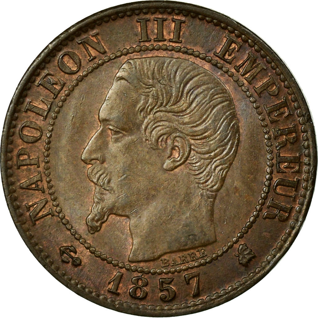 Coin, France, Napoleon III, Napoléon III, Centime, 1857, Bordeaux, AU(50-53)