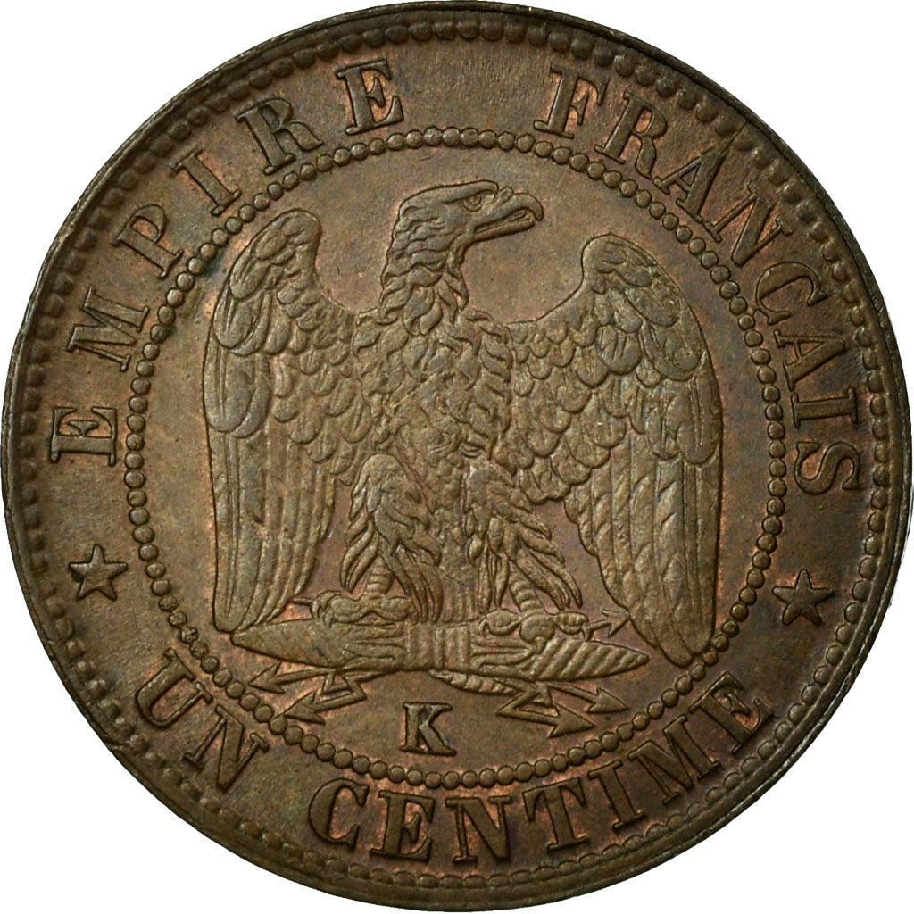 Coin, France, Napoleon III, Napoléon III, Centime, 1857, Bordeaux, AU(50-53)