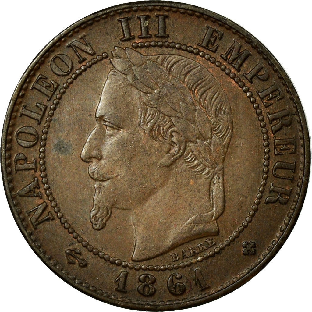 Moneta, Francja, Napoleon III, Napoléon III, Centime, 1861, Strasbourg