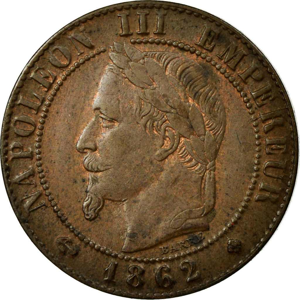 Moneta, Francja, Napoleon III, Napoléon III, Centime, 1862, Strasbourg