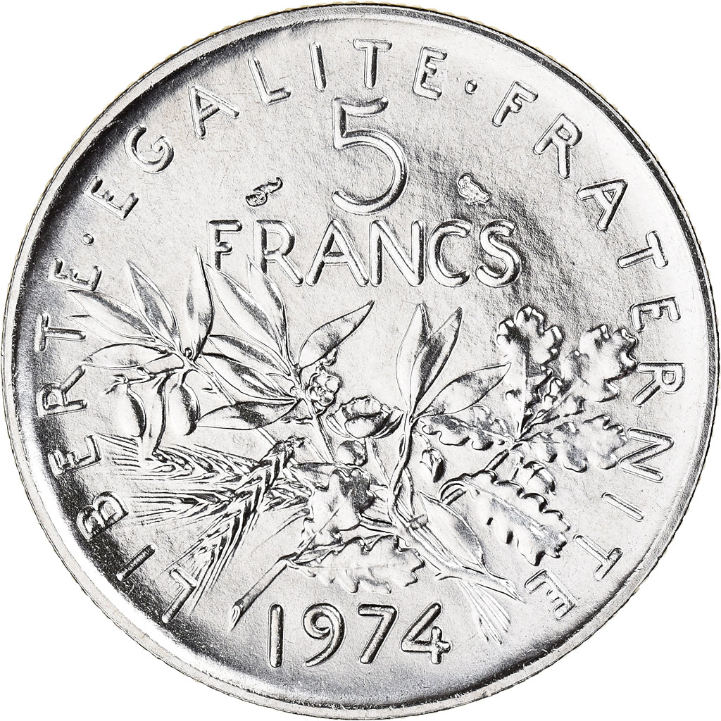 Coin, France, Semeuse, 5 Francs, 1974, Paris, FDC, MS(65-70), Nickel Clad