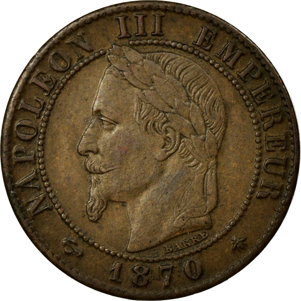 Coin, France, Napoleon III, Napoléon III, Centime, 1870, Paris, AU(55-58)