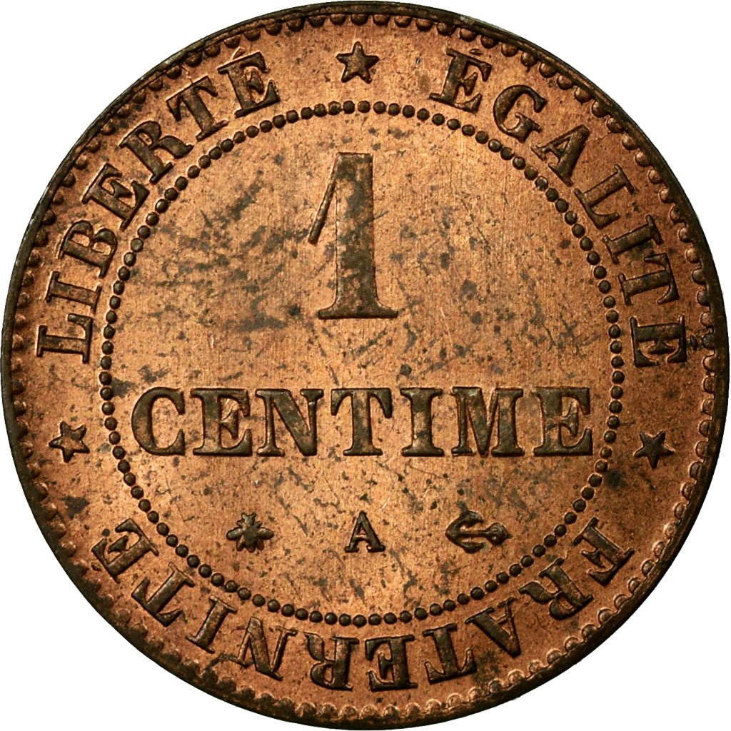 Coin, France, Cérès, Centime, 1872, Paris, MS(60-62), Bronze, Gadoury:88