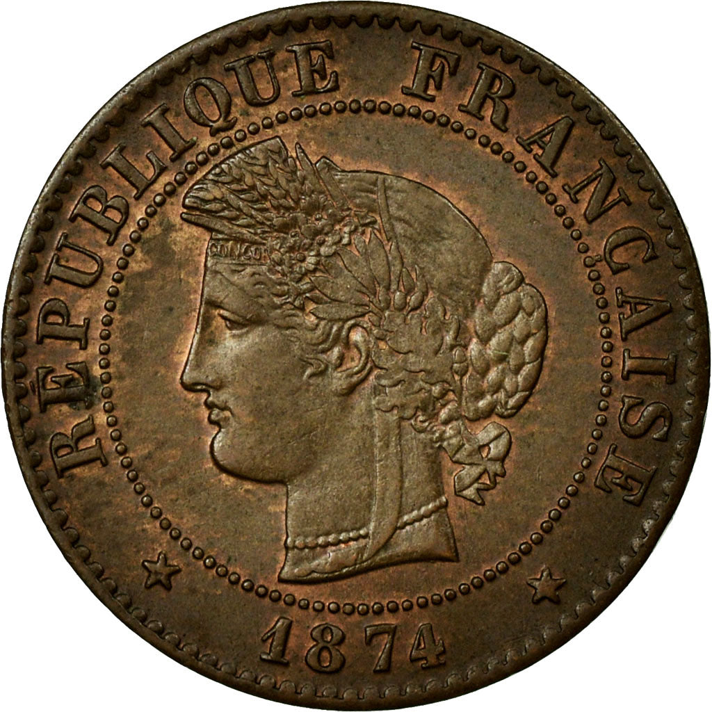 Coin, France, Cérès, Centime, 1874, Paris, AU(55-58), Bronze, KM:826.1