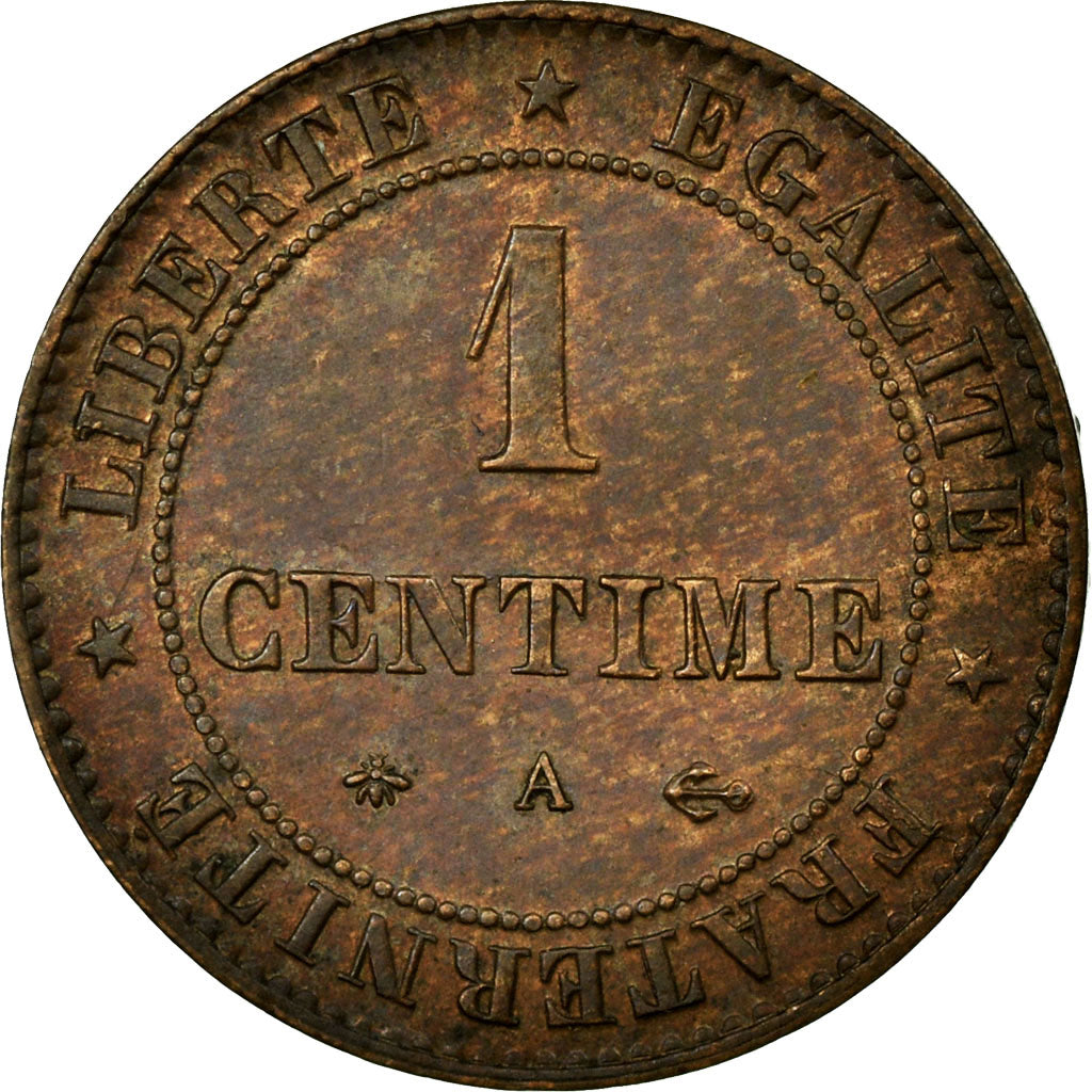 Coin, France, Cérès, Centime, 1875, Paris, AU(50-53), Bronze, KM:826.1