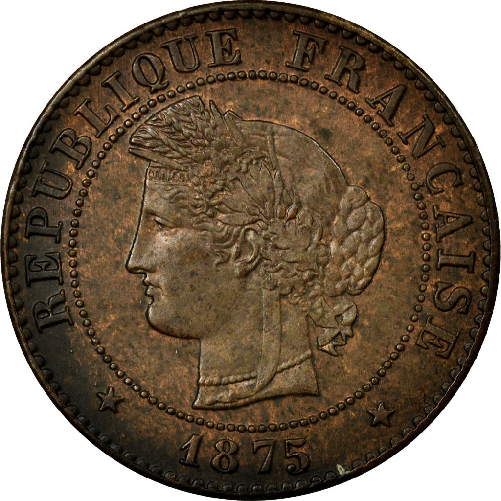 Coin, France, Cérès, Centime, 1875, Paris, AU(55-58), Bronze, KM:826.1