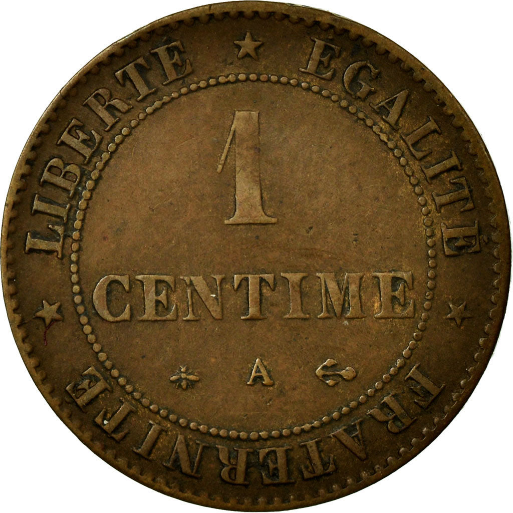 Coin, France, Cérès, Centime, 1877, Paris, AU(50-53), Bronze, KM:826.1