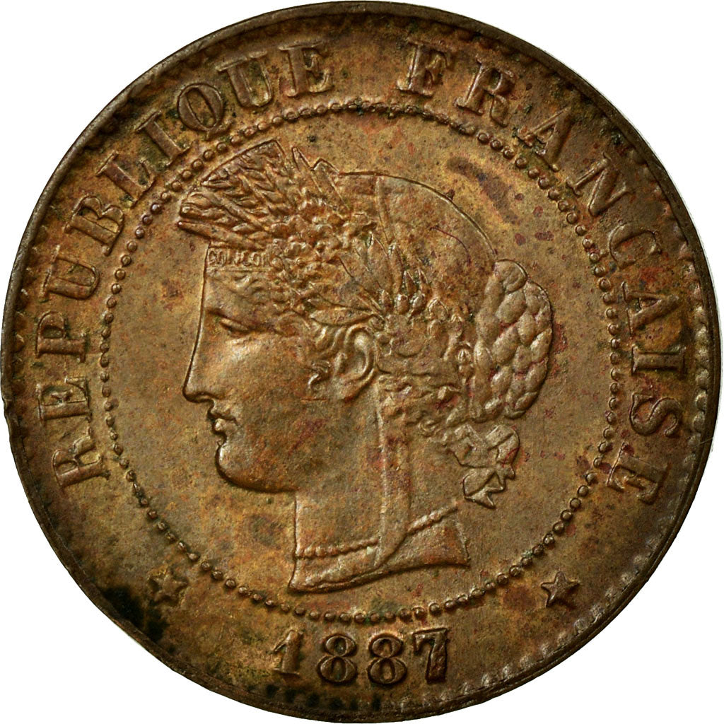Coin, France, Cérès, Centime, 1887, Paris, AU(50-53), Bronze, KM:826.1