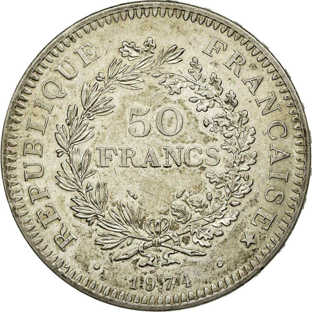 Moneta, Francia, Hercule, 50 Francs, 1974, Hybrid issue, SPL-, Argento