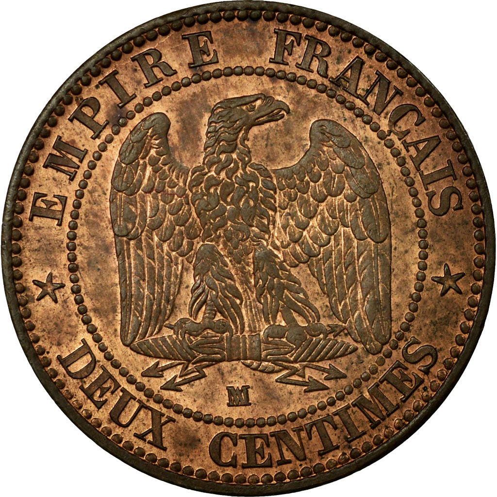 Moneta, Francia, Napoleon III, Napoléon III, 2 Centimes, 1854, Marseille, SPL-