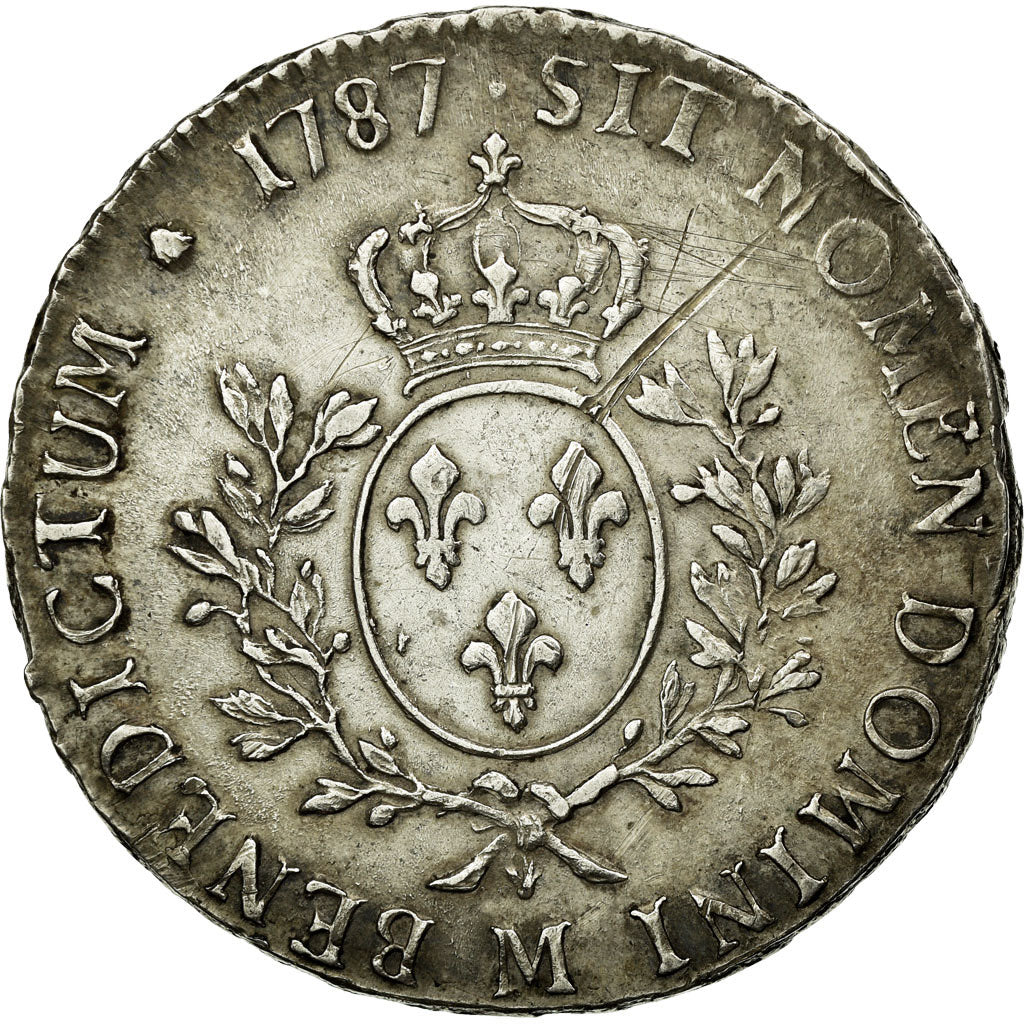 France, Louis XVI, Ecu aux branches d'olivier, 1787, Toulouse, Silver