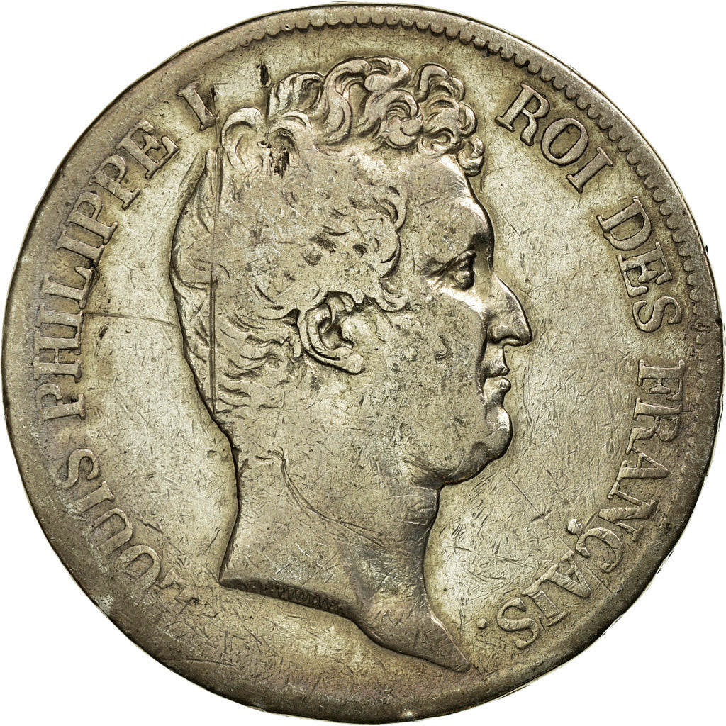 Moeda, França, Louis-Philippe, 5 Francs, 1831, Toulouse, VF(20-25), Prata