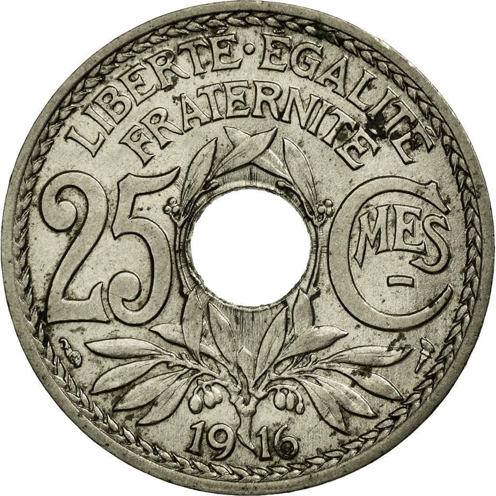 Coin, France, Lindauer, 25 Centimes, 1916, AU(50-53), Nickel, KM:867