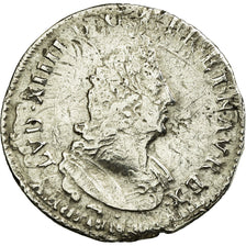 Francia, Louis XIV, 1/12 Ecu aux palmes, 1695, Lyon, reformed, Argento, MB+