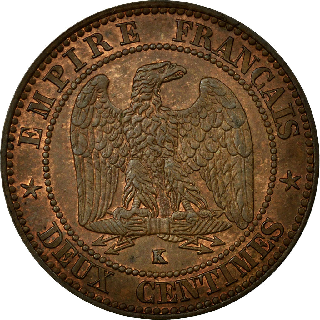 Coin, France, Napoleon III, Napoléon III, 2 Centimes, 1861, Paris, AU(55-58)