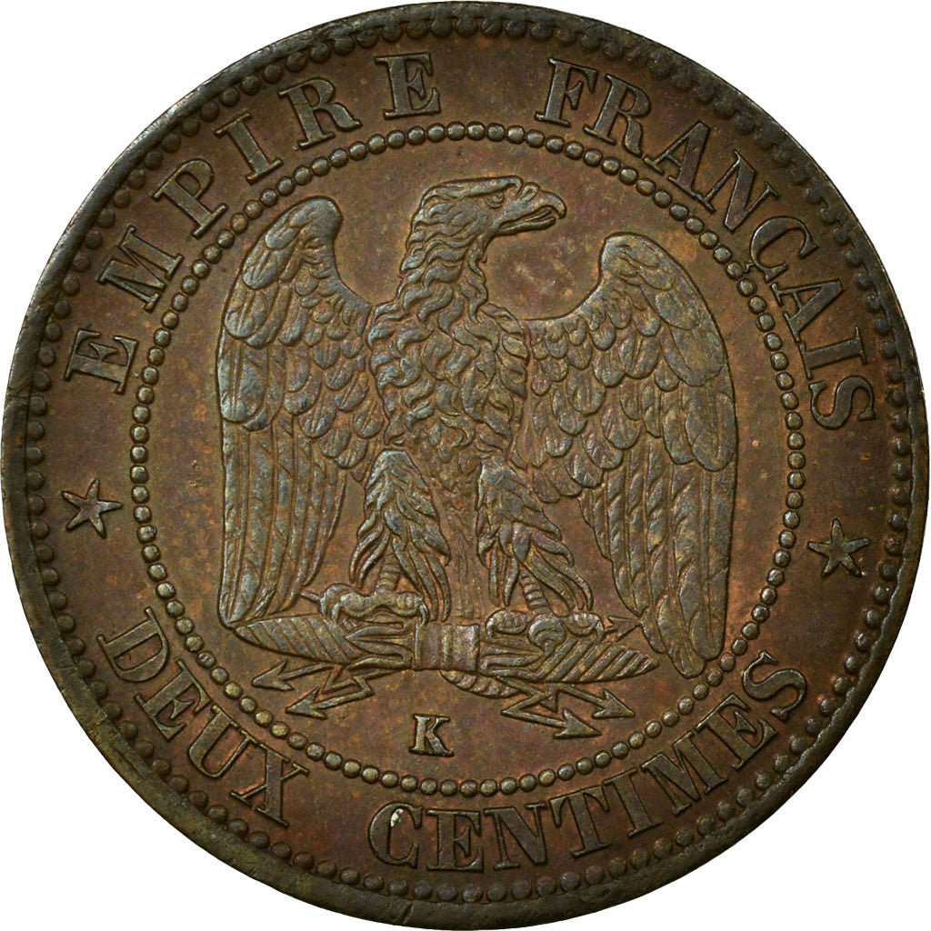 Coin, France, Napoleon III, Napoléon III, 2 Centimes, 1861, Paris, AU(55-58)