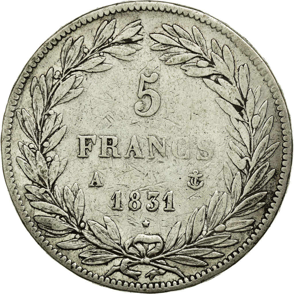 Monnaie, France, Louis - Philippe, 5 Francs, 1831, Paris, Tranche en relief