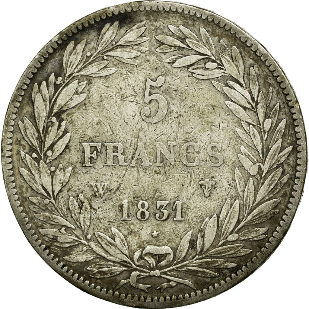 Moneta, Francja, Louis - Philippe, 5 Francs, 1831, Lille, Tranche en relief