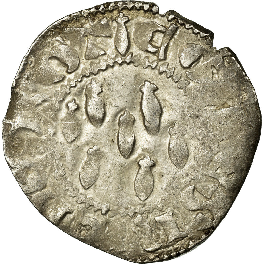 Duchy of Brittany, Jean IV de Montfort, 1/2 Gros, 1345-1399, Argento, MB+