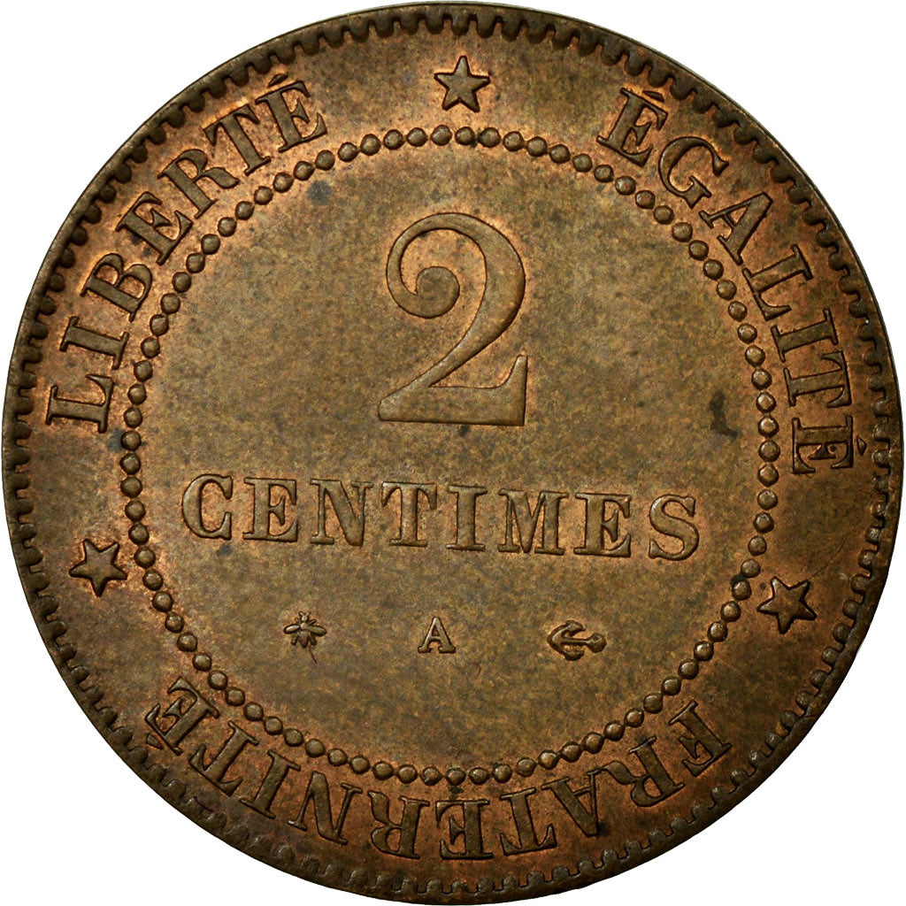 Monnaie, France, Cérès, 2 Centimes, 1878, Paris, SUP+, Bronze, Gadoury:105