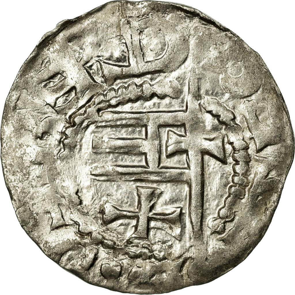 Munten, Frankrijk, Picardie, Denarius, Soissons, Abbaye de Saint-Médard, ZF+