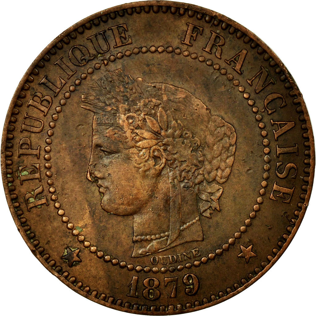 Monnaie, France, Cérès, 2 Centimes, 1879, Paris, TTB, Bronze, KM:827.1