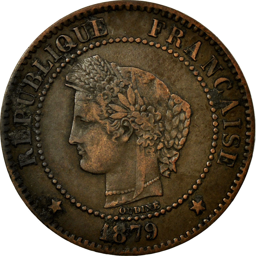 Coin, France, Cérès, 2 Centimes, 1879, Paris, EF(40-45), Bronze, KM:827.1