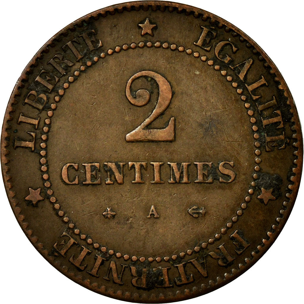 Coin, France, Cérès, 2 Centimes, 1879, Paris, EF(40-45), Bronze, KM:827.1