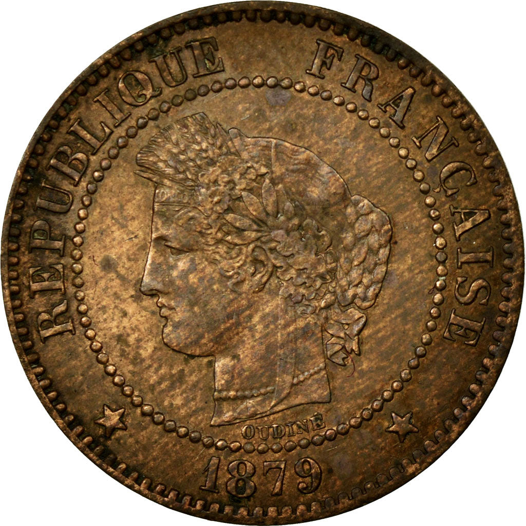 Monnaie, France, Cérès, 2 Centimes, 1879, Paris, TTB+, Bronze, KM:827.1