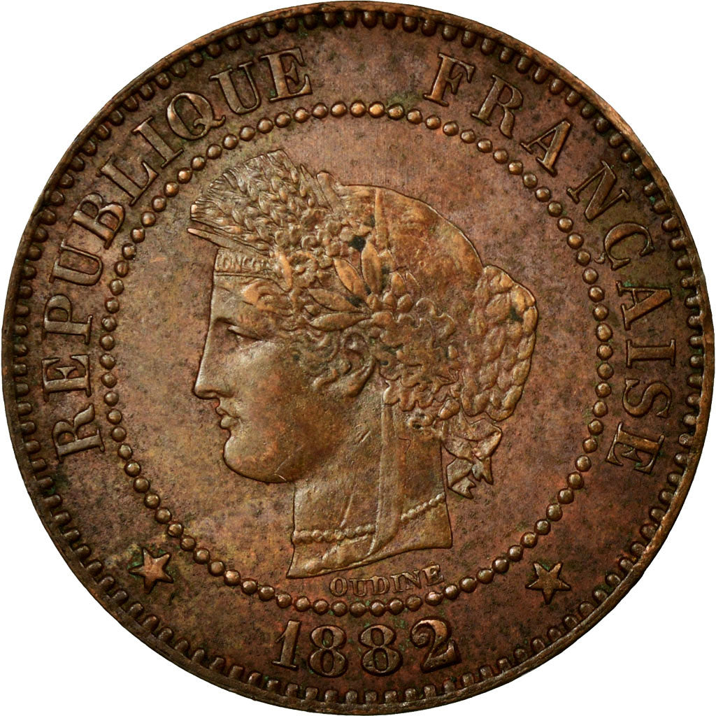 Coin, France, Cérès, 2 Centimes, 1882, Paris, AU(50-53), Bronze, Gadoury:105