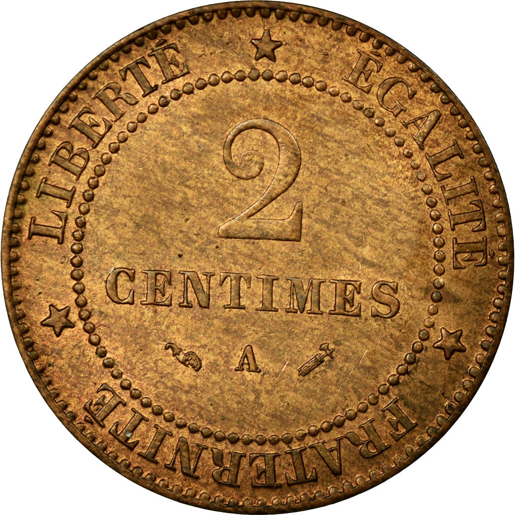 Monnaie, France, Cérès, 2 Centimes, 1884, Paris, SUP+, Bronze, KM:827.1