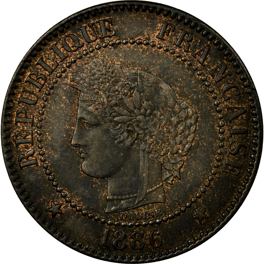 Monnaie, France, Cérès, 2 Centimes, 1886, Paris, SUP, Bronze, KM:827.1