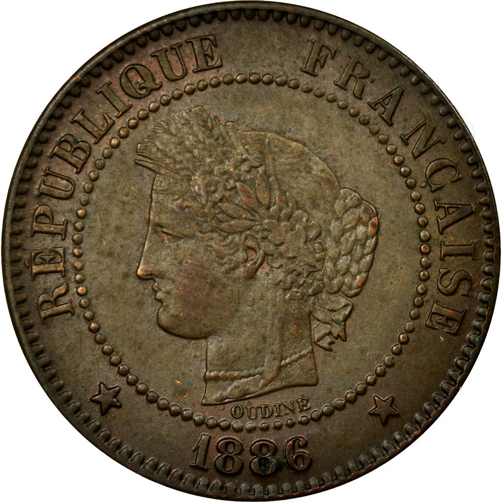Coin, France, Cérès, 2 Centimes, 1886, Paris, AU(50-53), Bronze, Gadoury:105