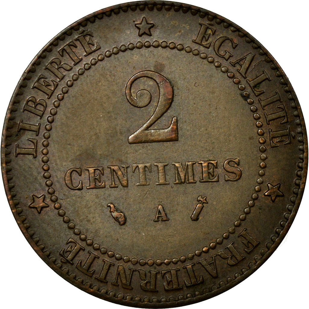 Coin, France, Cérès, 2 Centimes, 1886, Paris, AU(50-53), Bronze, Gadoury:105