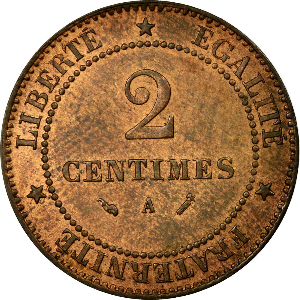 Monnaie, France, Cérès, 2 Centimes, 1888, Paris, SUP, Bronze, KM:827.1