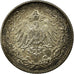 Moneta, GERMANIA - IMPERO, 1/2 Mark, 1914, Hambourg, BB+, Argento, KM:17