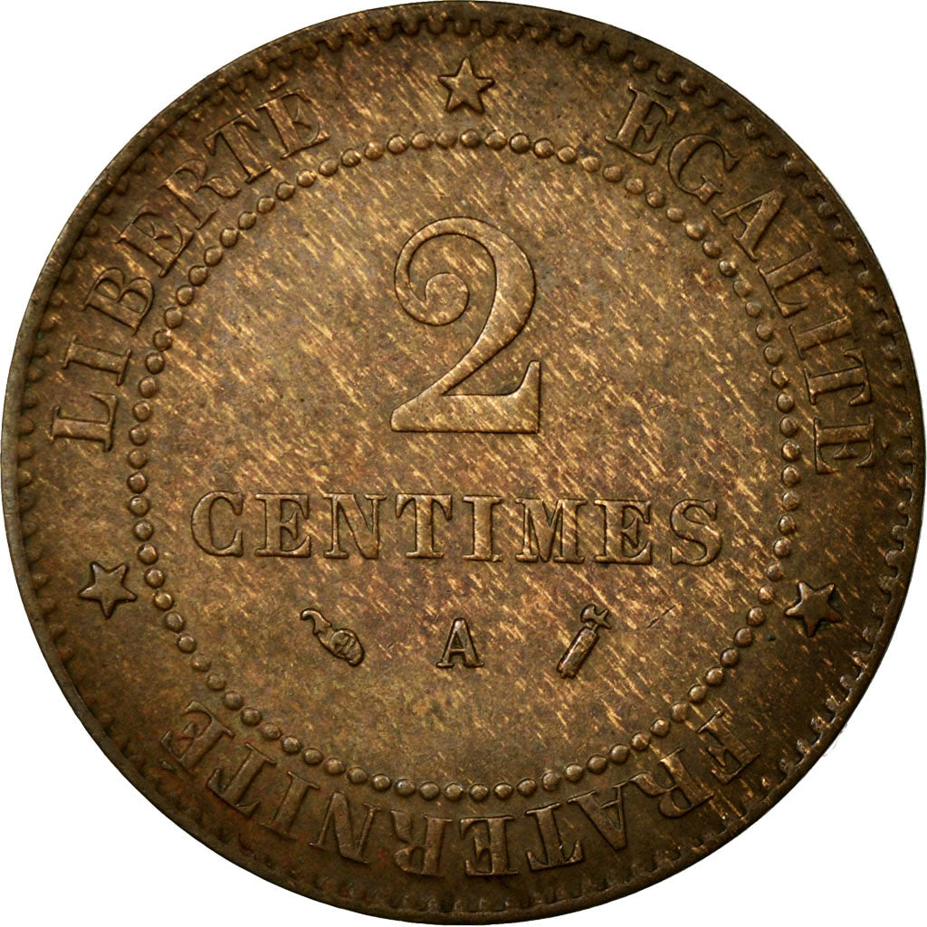 Coin, France, Cérès, 2 Centimes, 1889, Paris, AU(50-53), Bronze, KM:827.1