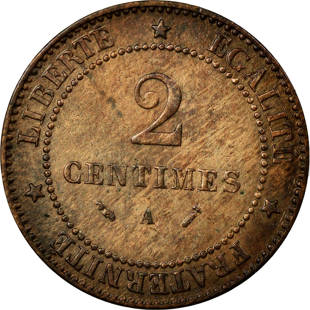 Monnaie, France, Cérès, 2 Centimes, 1890, Paris, TTB+, Bronze, KM:827.1