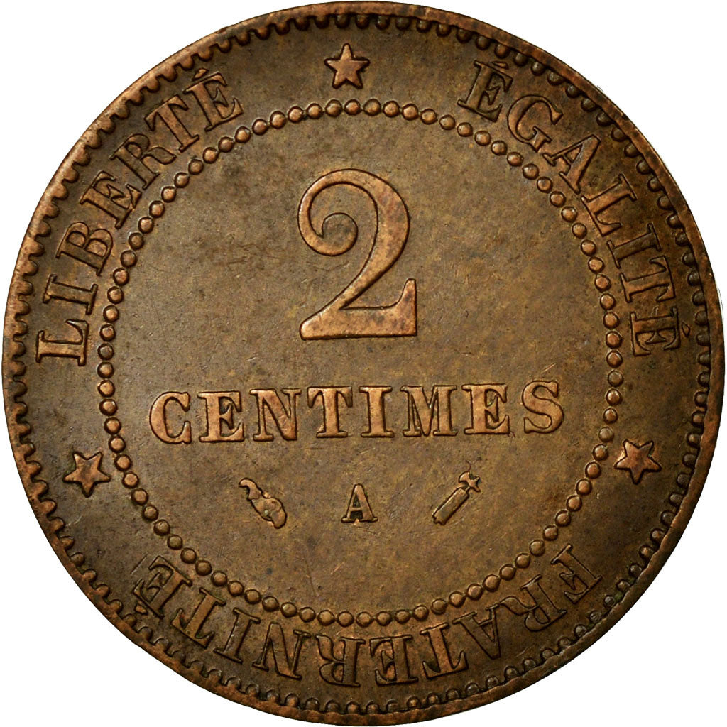 Monnaie, France, Cérès, 2 Centimes, 1891, Paris, SUP, Bronze, KM:827.1