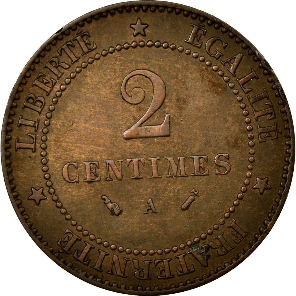 Monnaie, France, Cérès, 2 Centimes, 1892, Paris, TTB+, Bronze, KM:827.1