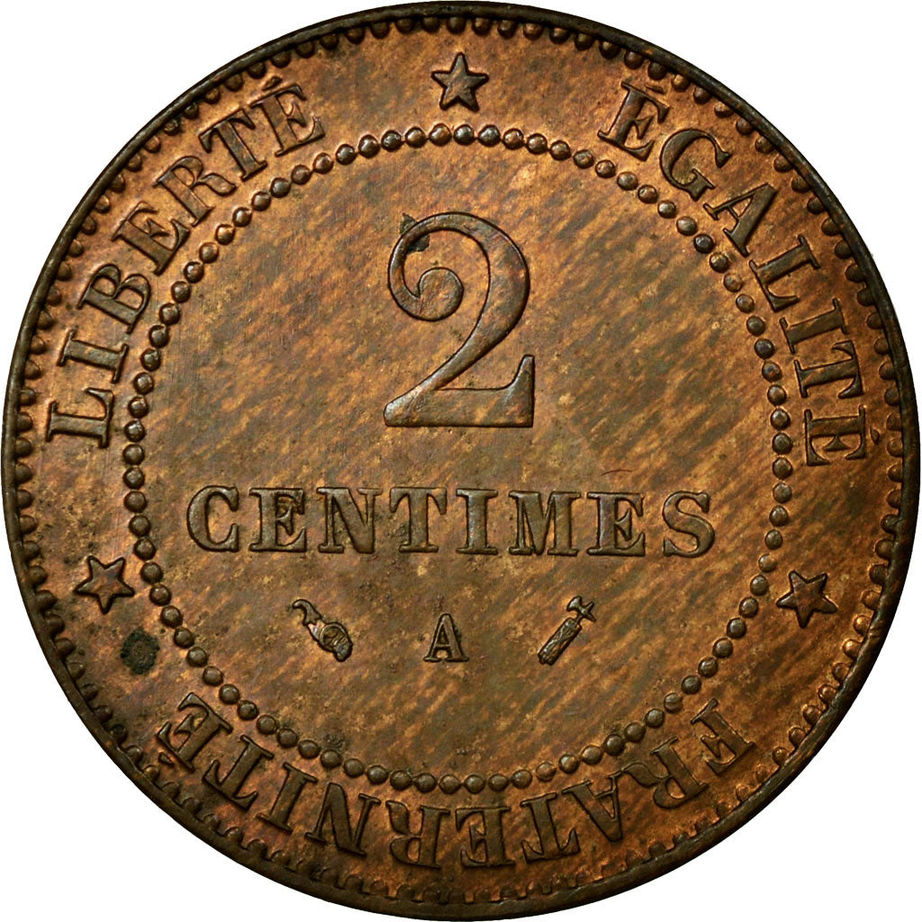 Monnaie, France, Cérès, 2 Centimes, 1892, Paris, SUP+, Bronze, Gadoury:105