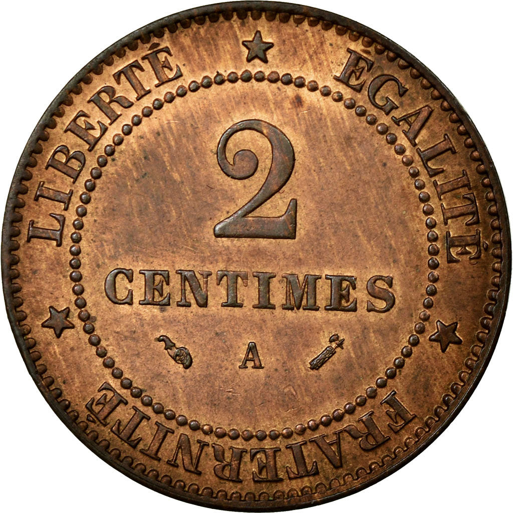 Coin, France, Cérès, 2 Centimes, 1895, Paris, MS(60-62), Bronze, KM:827.1