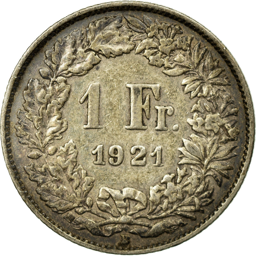 Coin, Switzerland, Franc, 1921, Bern, EF(40-45), Silver, KM:24
