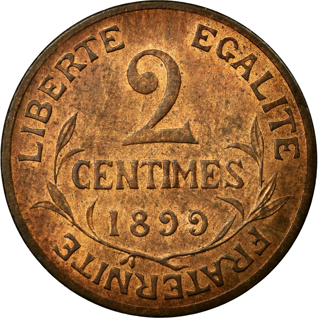 Coin, France, Dupuis, 2 Centimes, 1899, MS(60-62), Bronze, Gadoury:107