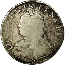 France, Louis XV, Écu de Béarn aux branches d'olivier, 1727, Pau, Silver