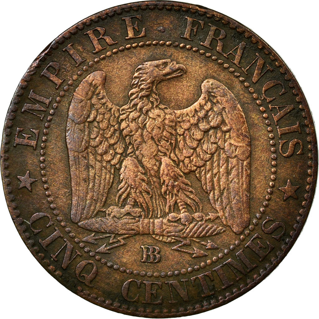 Monnaie, France, Napoleon III, Napoléon III, 5 Centimes, 1854, Strasbourg, TTB